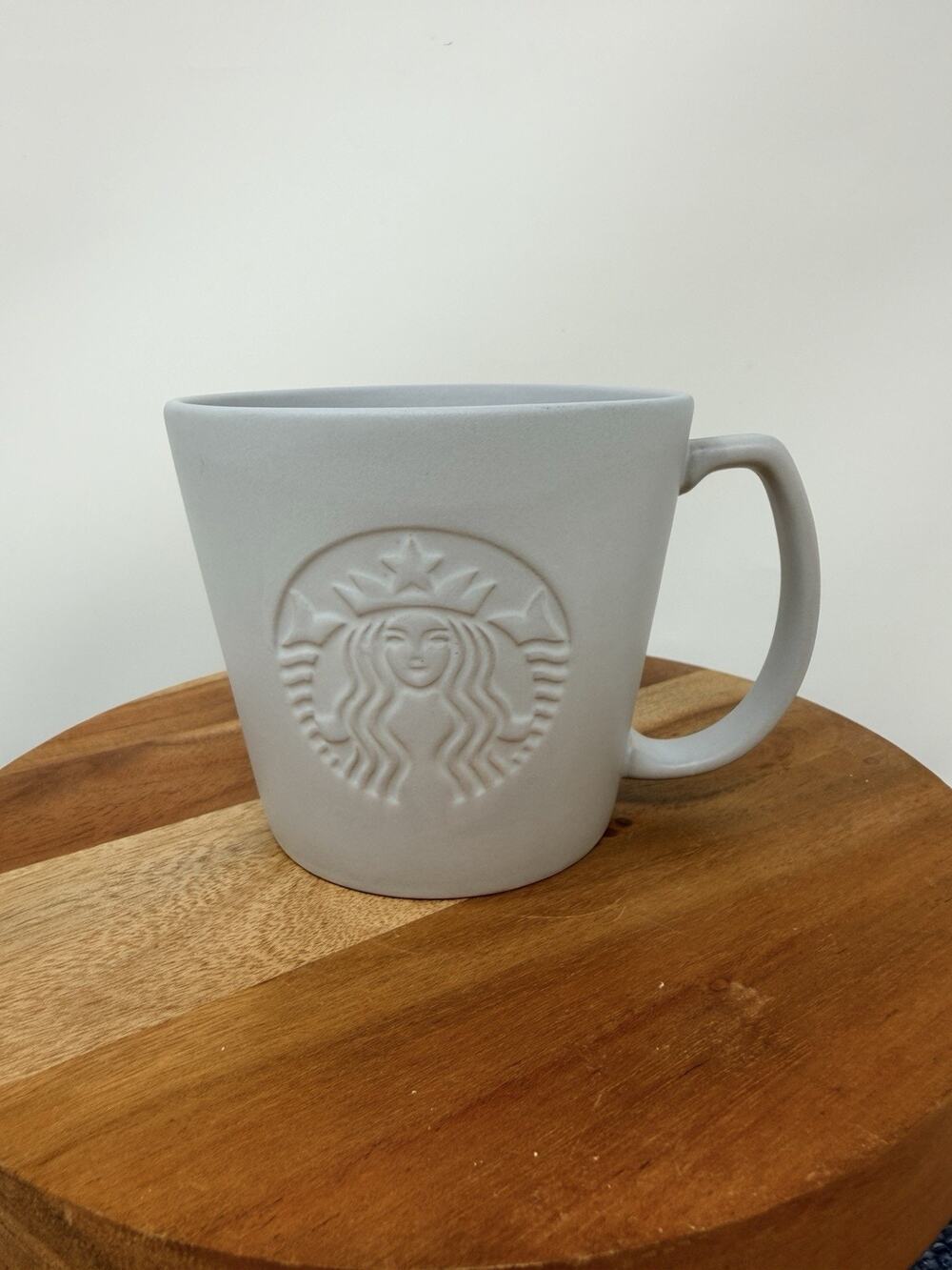 Starbucks 2019 Matte Gray Embossed Siren Ceramic Grande 16oz Mug